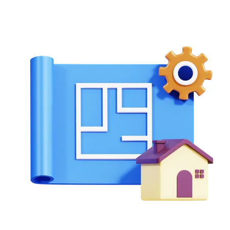 Plan immobilier  3D Icon