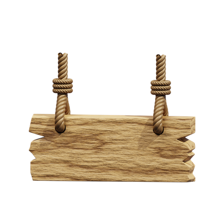 Planche de bois carrée suspendue  3D Icon