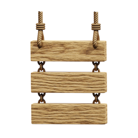 Planche de bois suspendue  3D Icon