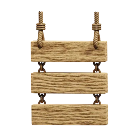 Planche de bois suspendue  3D Icon