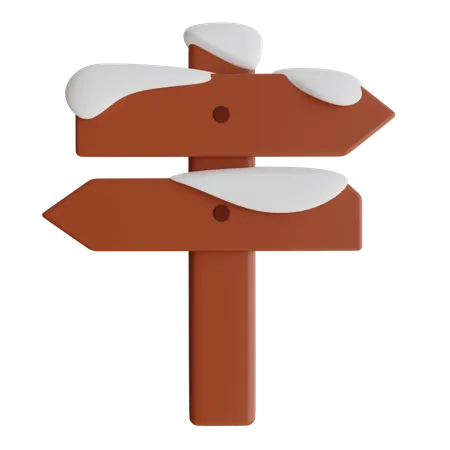 Panneau de direction enneigé  3D Icon