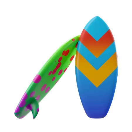 Planches De Surf Dillustration De Rendu 3 D Avec Un Design Moderne Et Des Imprimes Colores 3D Illustration