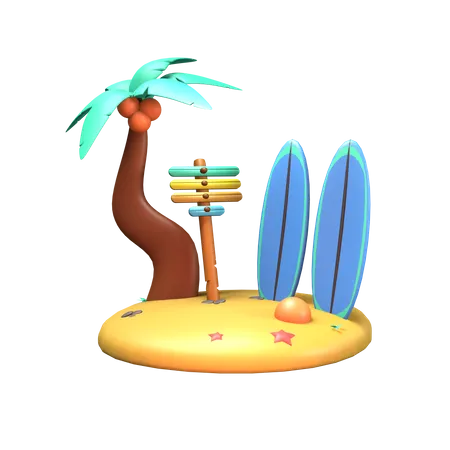 Planche de surf  3D Icon