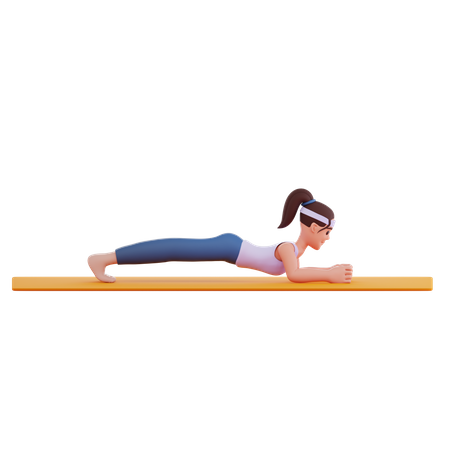 Pose de yoga sur planche  3D Illustration