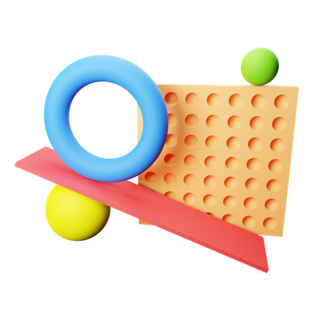 Plane and Sphere Abstract shape  3D Icon