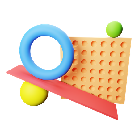 Plane and Sphere Abstract shape  3D Illustration