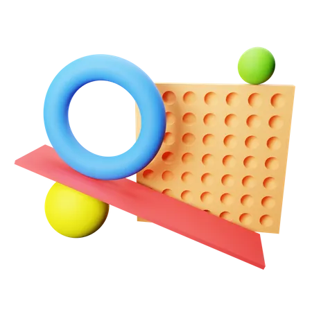 Plane and Sphere Abstract shape  3D Illustration