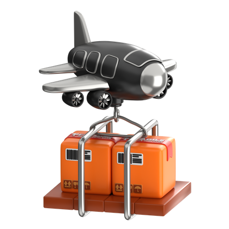 Plane Cargo Delivery  3D Icon