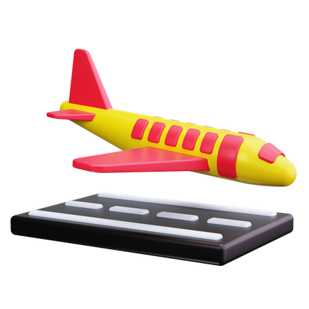 飛行機の着陸  3D Icon