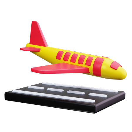 Plane Landing  3D Icon