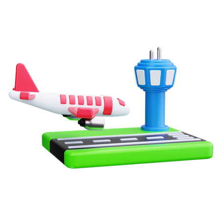 Plane Landing  3D Icon