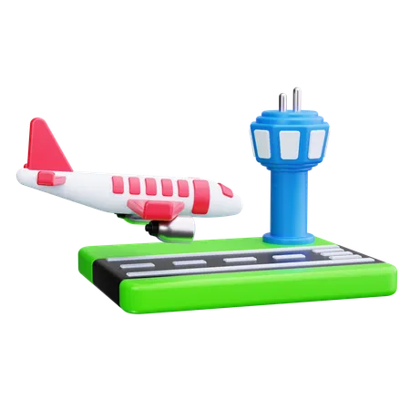 Plane Landing  3D Icon