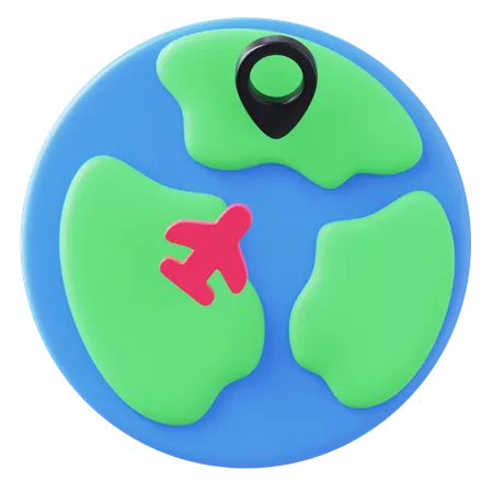 Plane Location  3D Icon