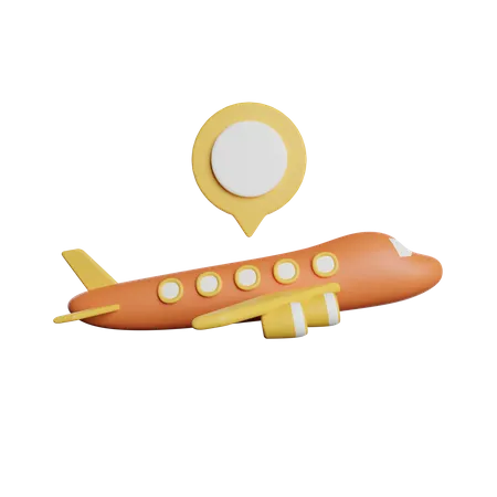 Plane Location 3D Icon