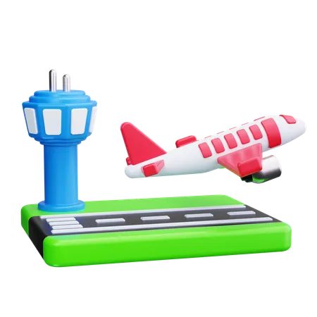 飛行機の離陸  3D Icon