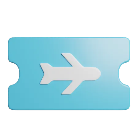 Plane Ticket Flight 3D Icon