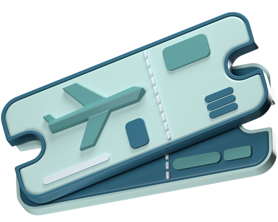 비행기 티켓  3D Icon