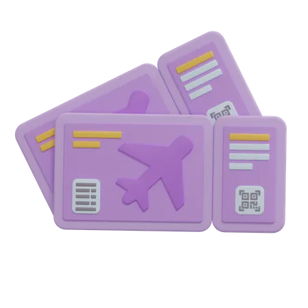 Ticket Airplane 3D Icon