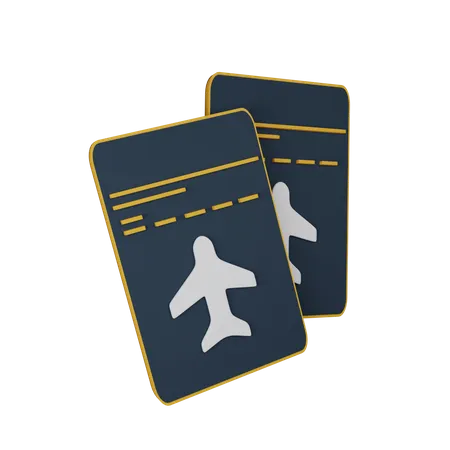 Plane Ticket 3 D Icon Contains PNG BLEND GLTF And OBJ Files 3D Icon