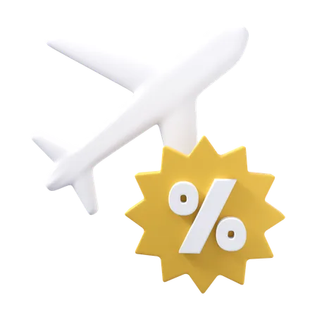Plane Ticket Discount  3D Icon