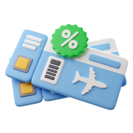 Plane Ticket Discount  3D Icon