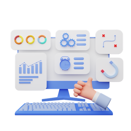 Planejamento de marketing on-line  3D Icon