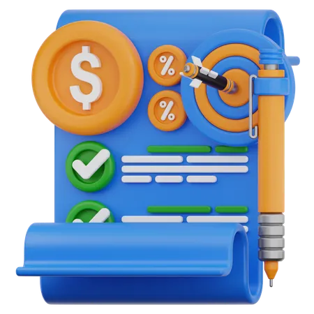 Planejamento financeiro  3D Icon