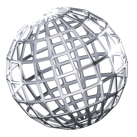 Wireframe Planet With Silver Color Illustration In 3 D Design 3D Icon