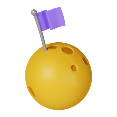 Planet And Flag  3D Icon