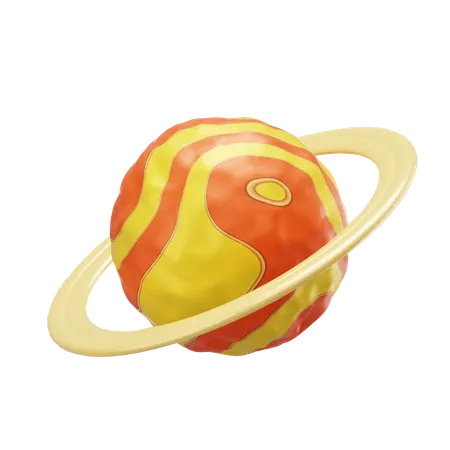Planet And Ring  3D Icon