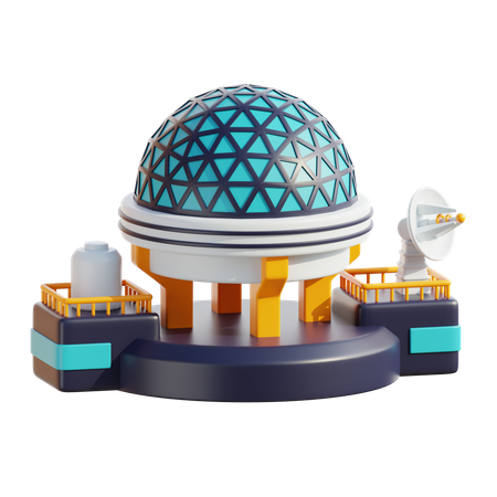 Planet Basecamp Building  3D Icon