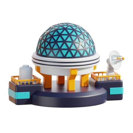 Planet Basecamp Building  3D Icon