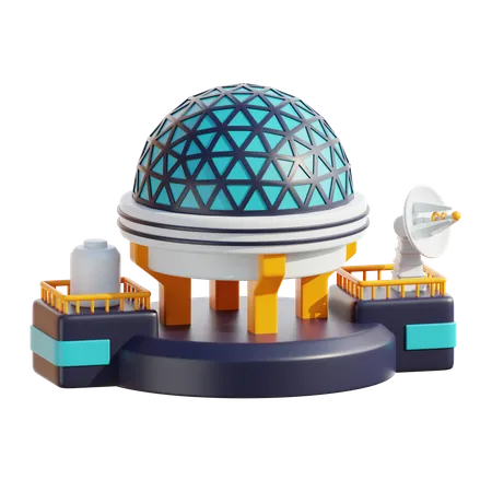 Planet Basecamp Building  3D Icon