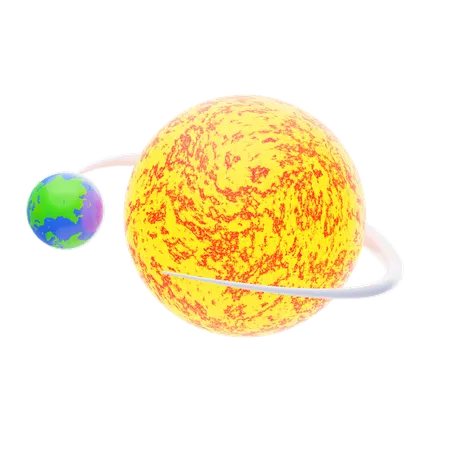 Planet Orbiting 3D Icon
