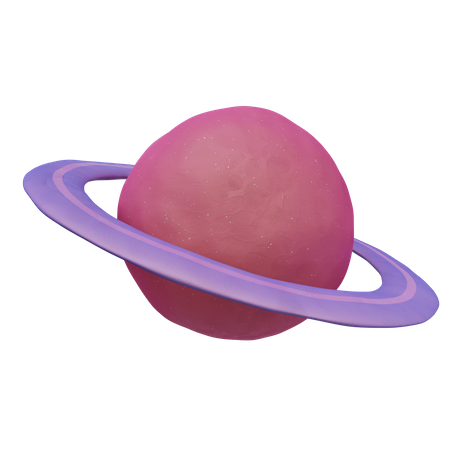 Planet Saturn 3D Icon