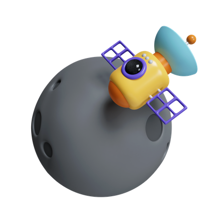 Planet und Satellit  3D Icon