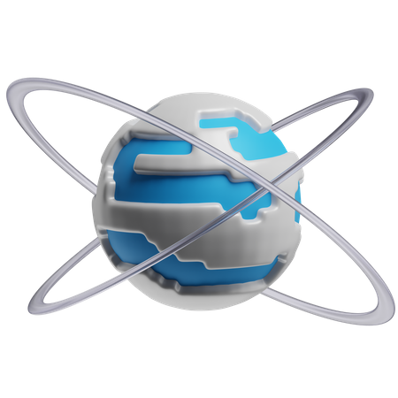 Planet With Glass Ring  3D Icon