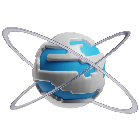 Planet With Glass Ring 3D Icon