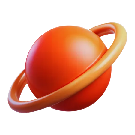 環を持つ惑星  3D Icon