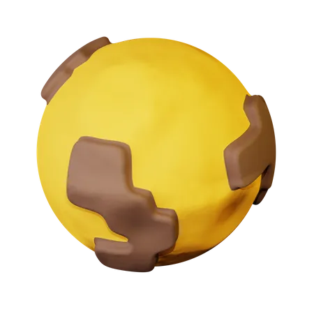 Planeta amarelo  3D Icon