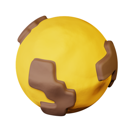 Planeta amarillo  3D Icon