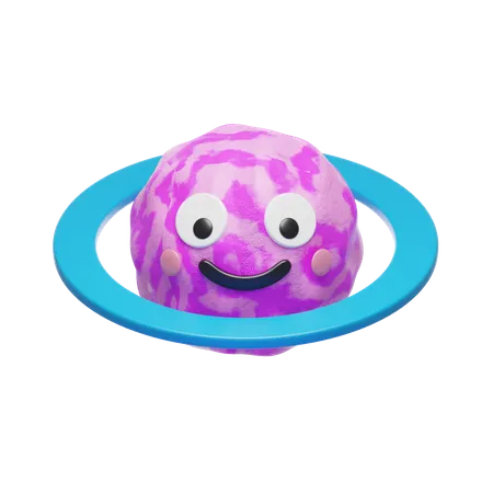 Planeta anel roxo  3D Icon