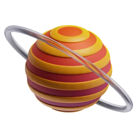 Planeta com anel de vidro  3D Icon