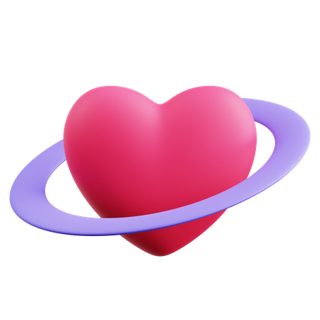 Planeta corazon  3D Icon