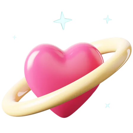 Planeta del amor  3D Icon