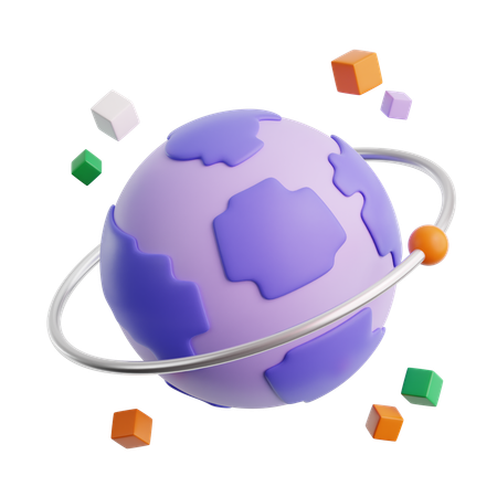 Planeta virtual  3D Icon