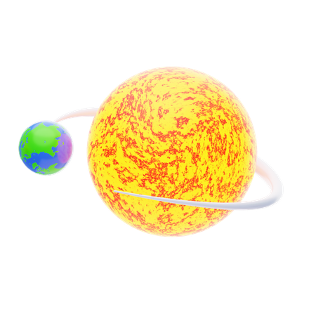 Planète en orbite  3D Icon