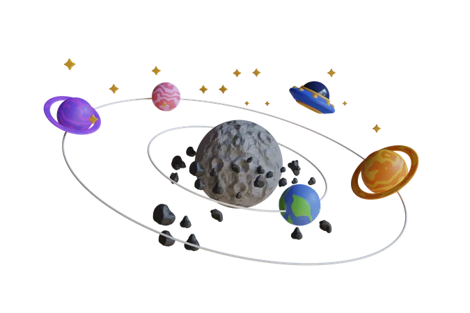 Planeten unseres Sonnensystems  3D Illustration