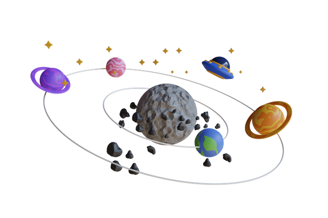 Planètes de notre système solaire  3D Illustration