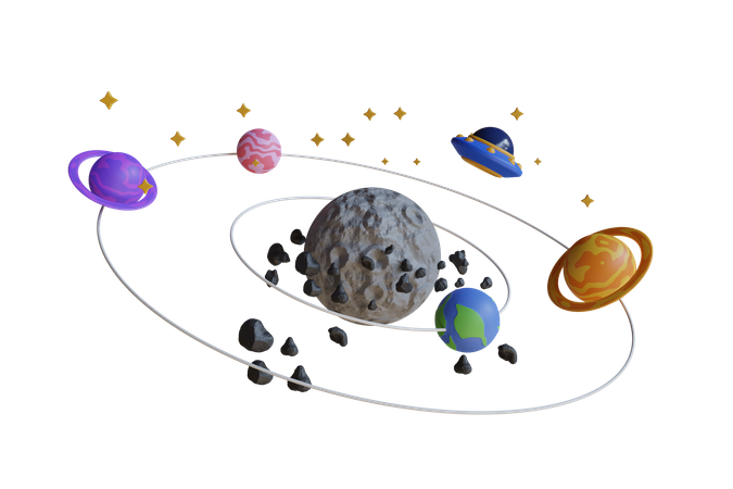 Planets Of Our Solar System  3D Illustration